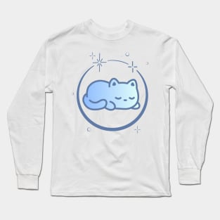 Cute Cat Kitten Kitty in Space Galaxy Long Sleeve T-Shirt